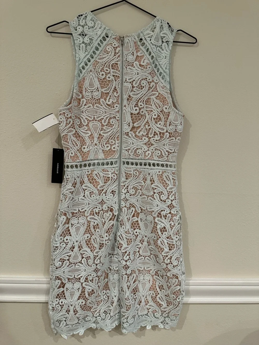 Lulus Lace Sheath Cocktail Dress in Light Blue / Turqoise Size S NWT - Picture 7 of 15